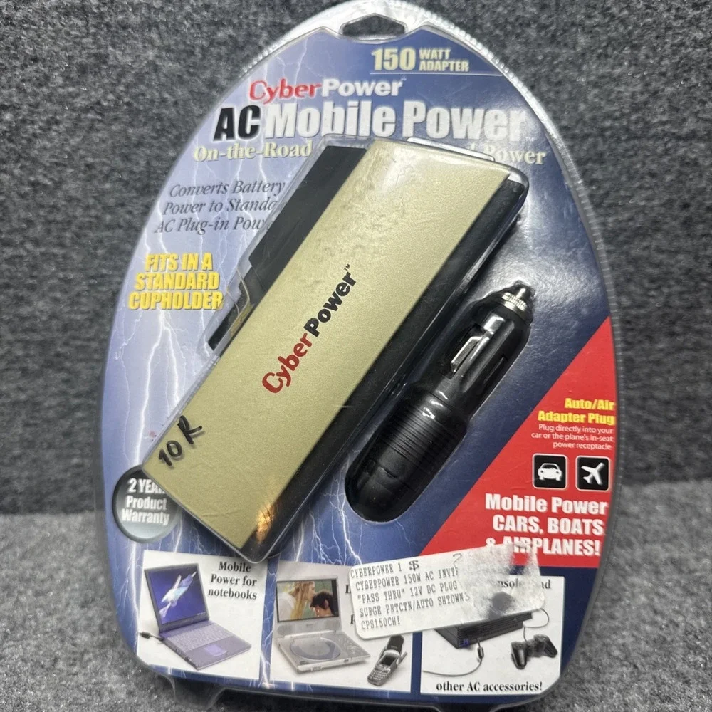 Cyber Power AC Mobile Power Cupholder Adapter‎ Mobile Surge Protection 140 Watt